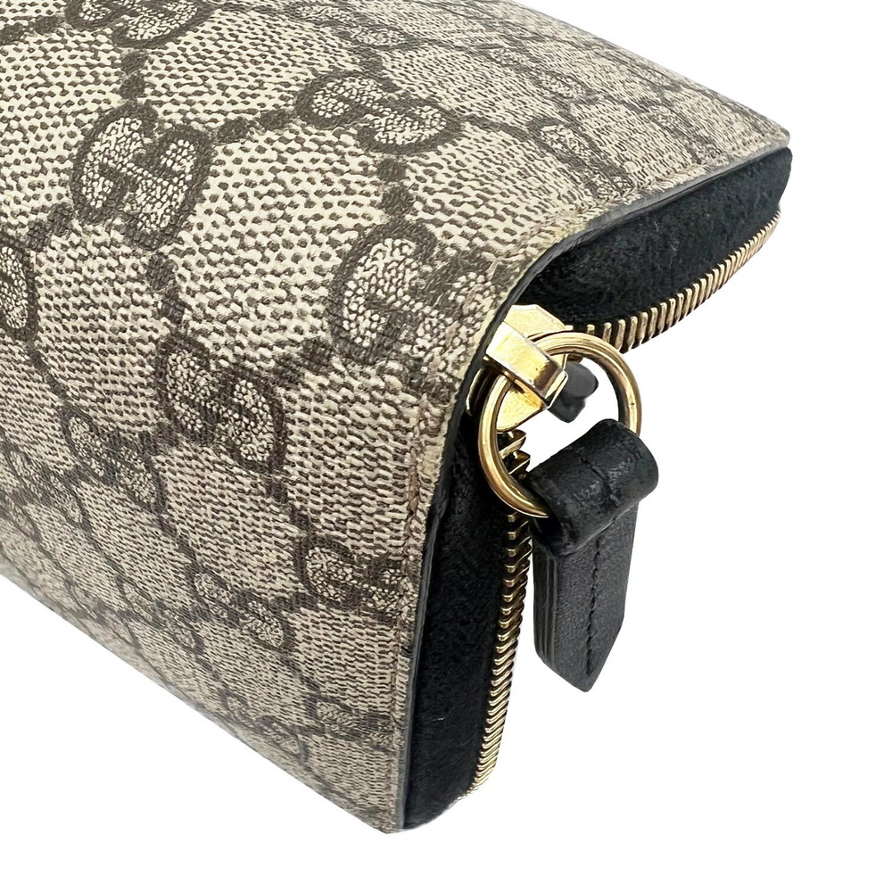 GUCCI GG Supreme Zip Around Long Wallet Brown Beige Tan the - Picture 3 of 8